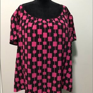 Black and pink plus size top